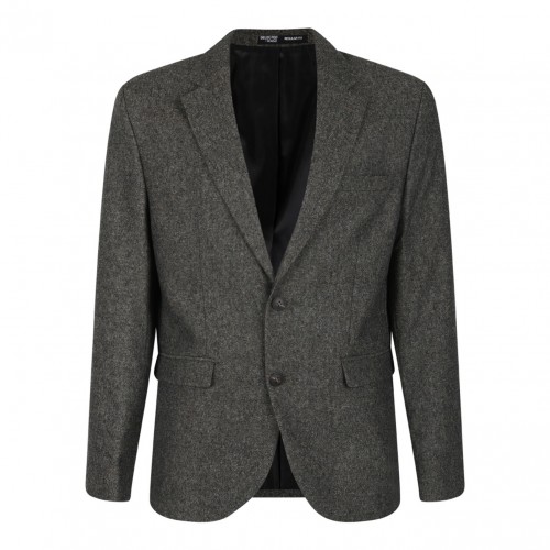 Grey Single Breasted Blazer