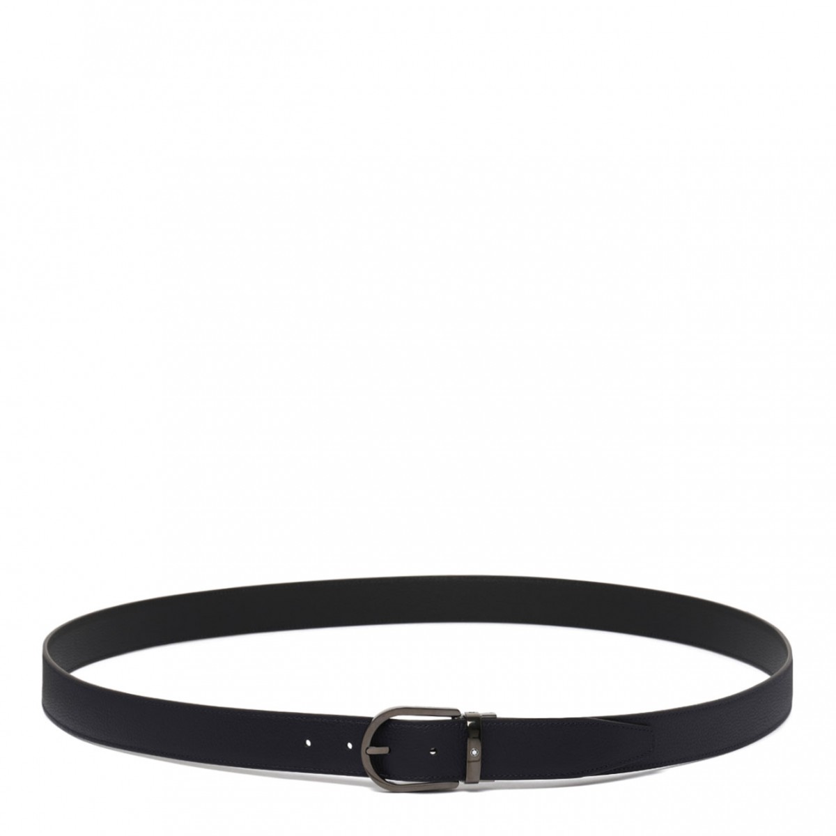 Navy Blue and Black Leather Belt