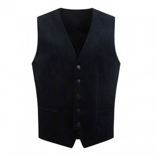 Navy Blue Corduroy Waistcoat