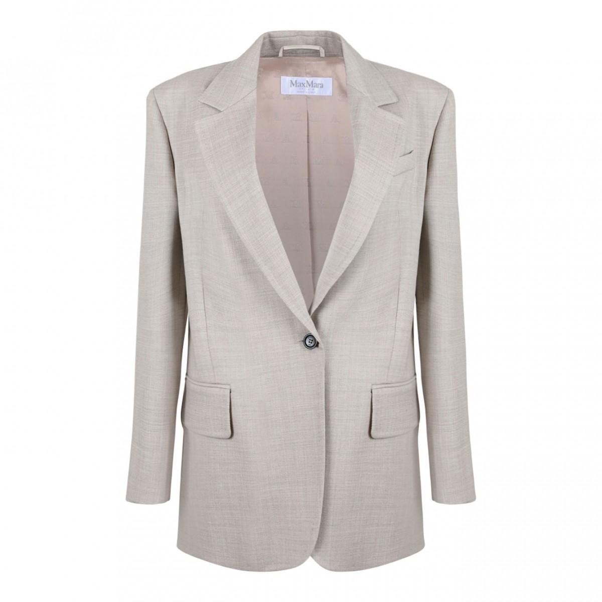 Beige Single Breasted Blazer