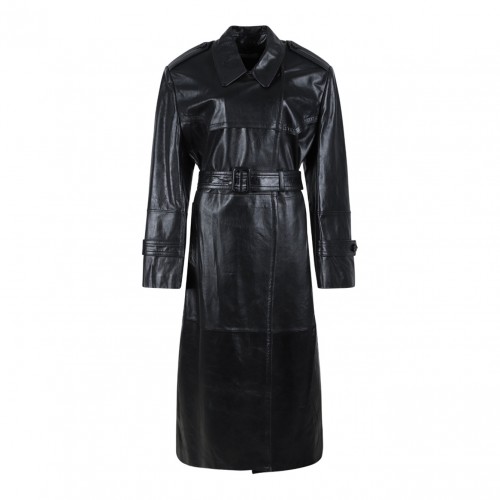 Black Leather Trench Coat