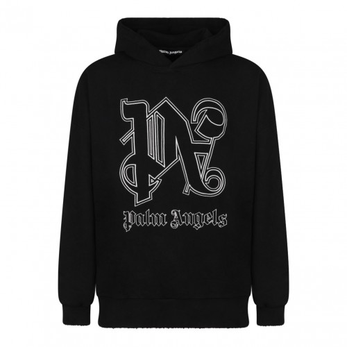 Black Logo Print Hoodie