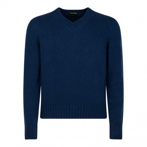 Dark Blue V Neck Jumper