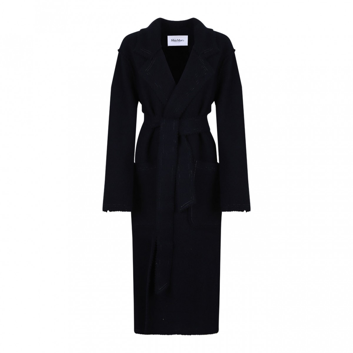 Navy Blue Knit Coat