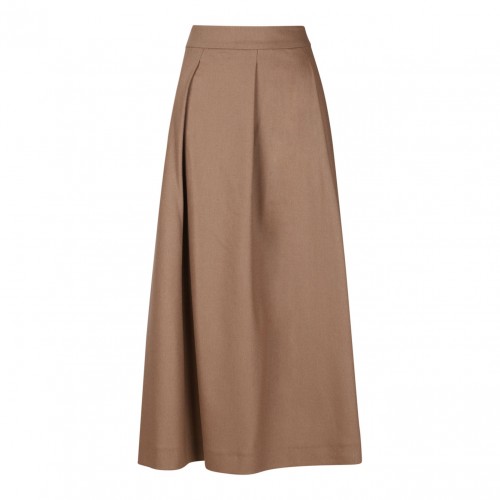 Camel Brown Flared Skirt