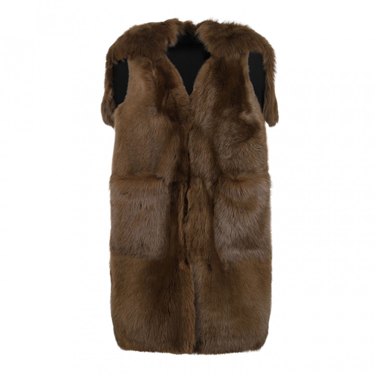 Brown and Black Gilet Coat