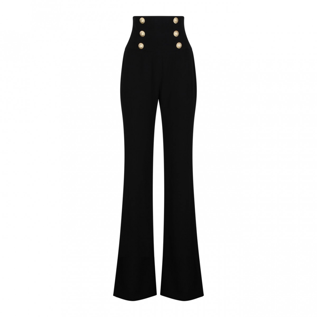 Black Button Embellished Trousers