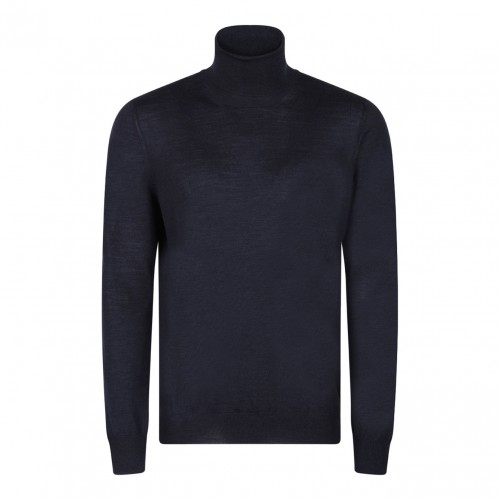 Dark Blue High Neck Sweater