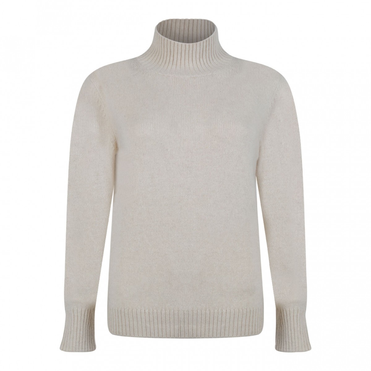 Light Beige High Neck Sweater