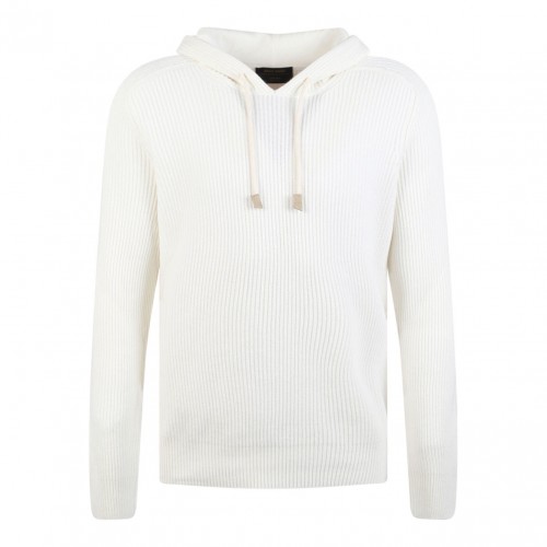 White Ribbed Sweatshirt