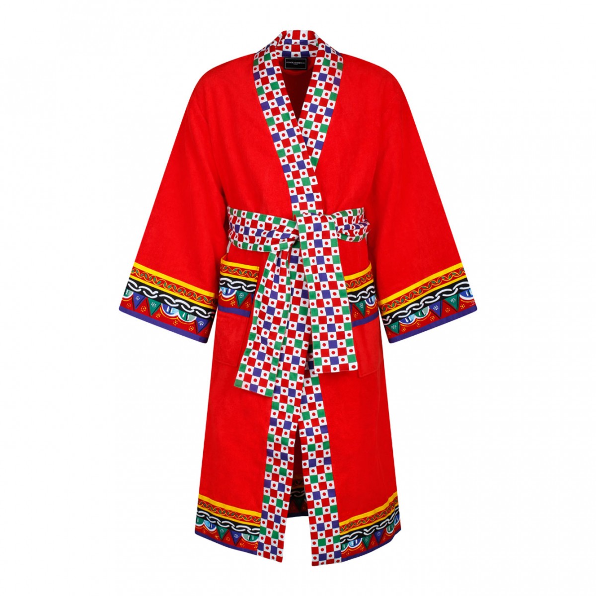 Carretto Sciliano Printed Trim Bathrobe