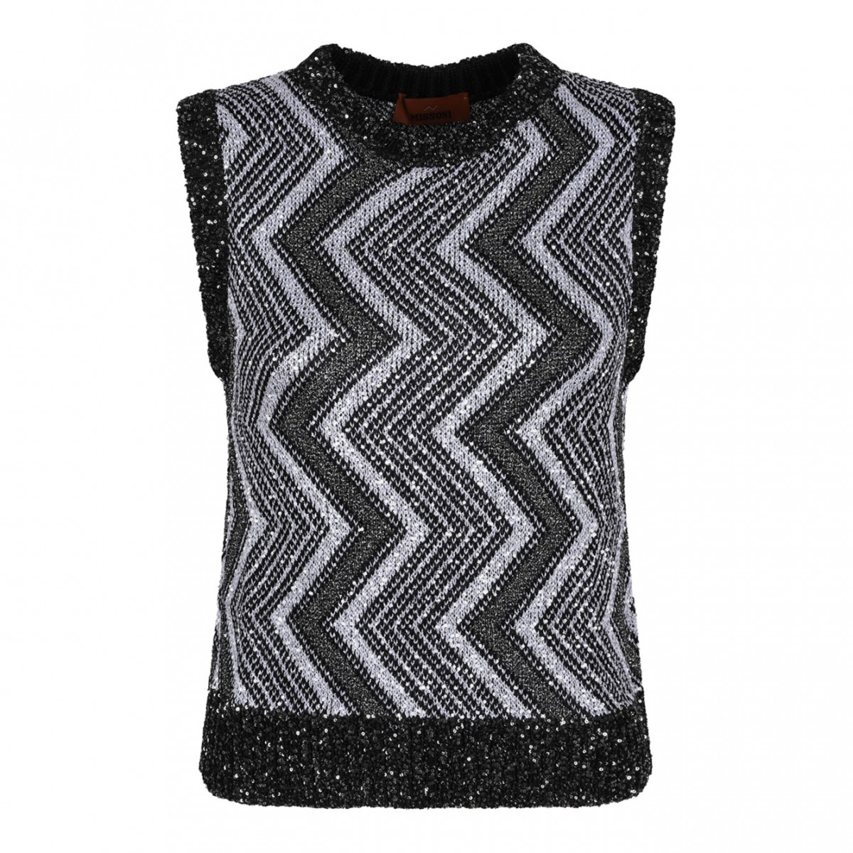 Black and Silver ZigZag Vest