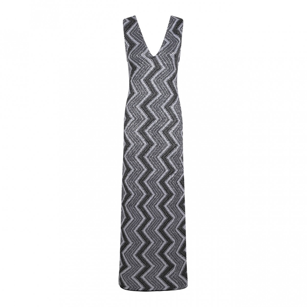 Black and Silver ZigZag Maxi Dress