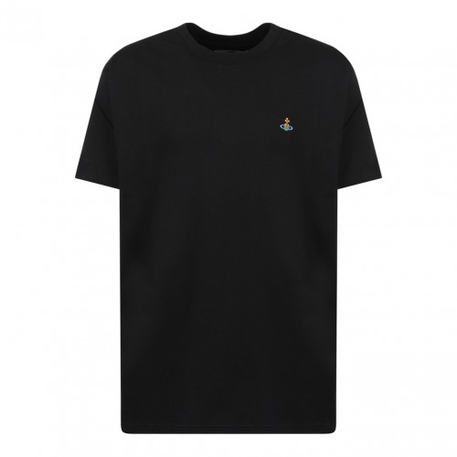 Black Logo Embroidered T-Shirt