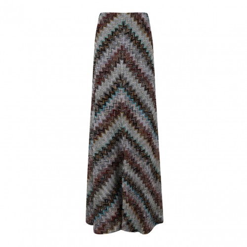 Multicolour Flared Maxi Skirt