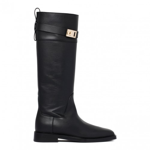 Black Buckle Detailing Boots