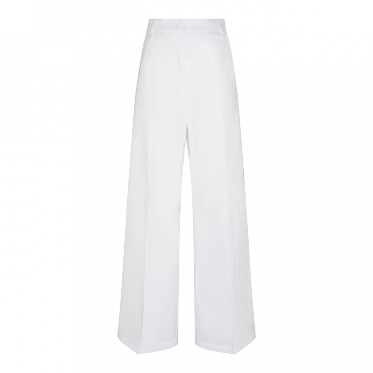 White Oversized Washed Trousers