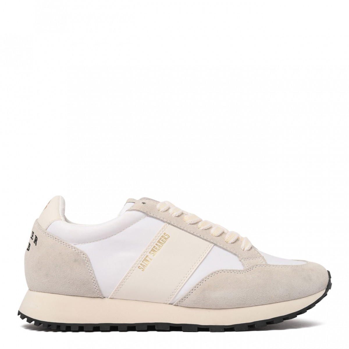 Beige and White Runner Club Sneakers