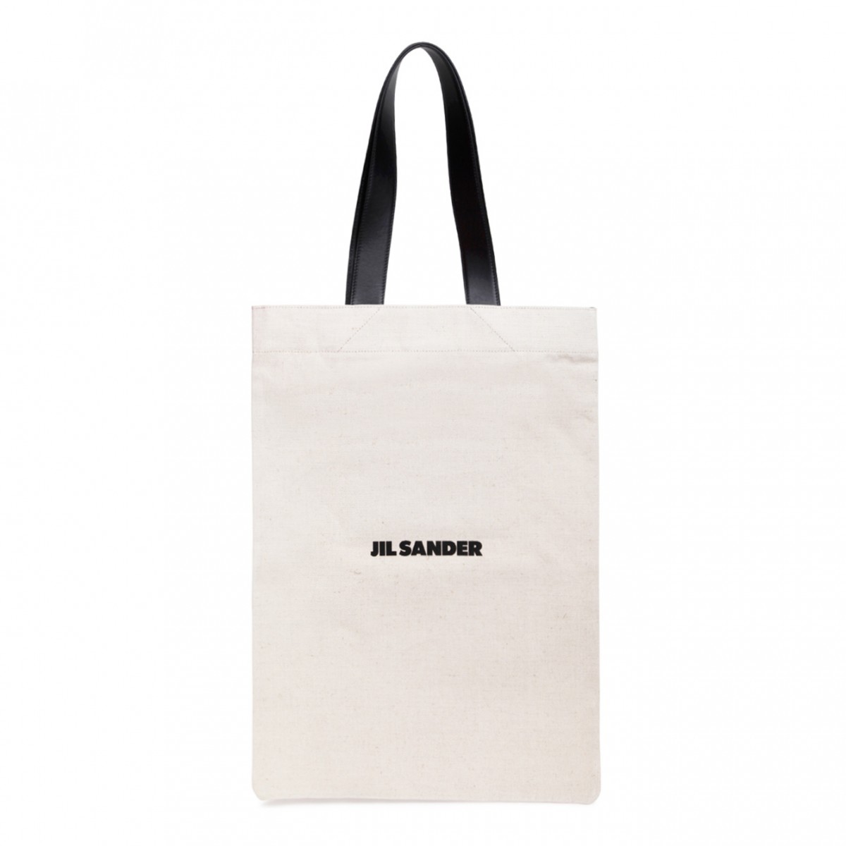 Jil Sander Beige and Black Logo-Print Tote Bag. 