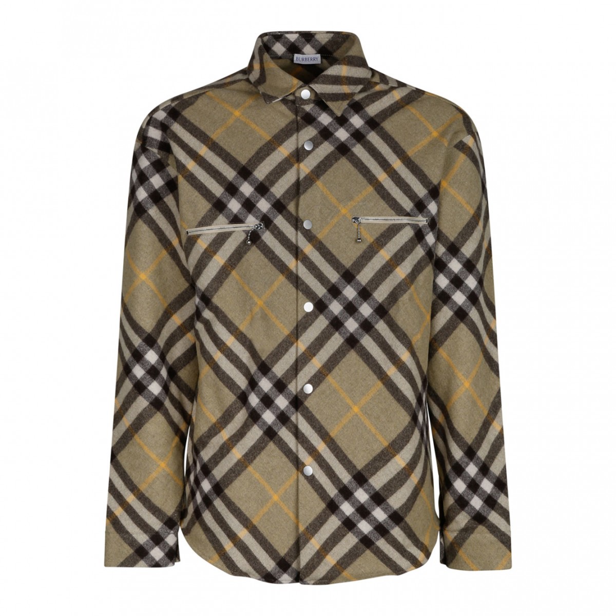 Sage Green, Dark Green and Yellow Checked Shirt Jacket