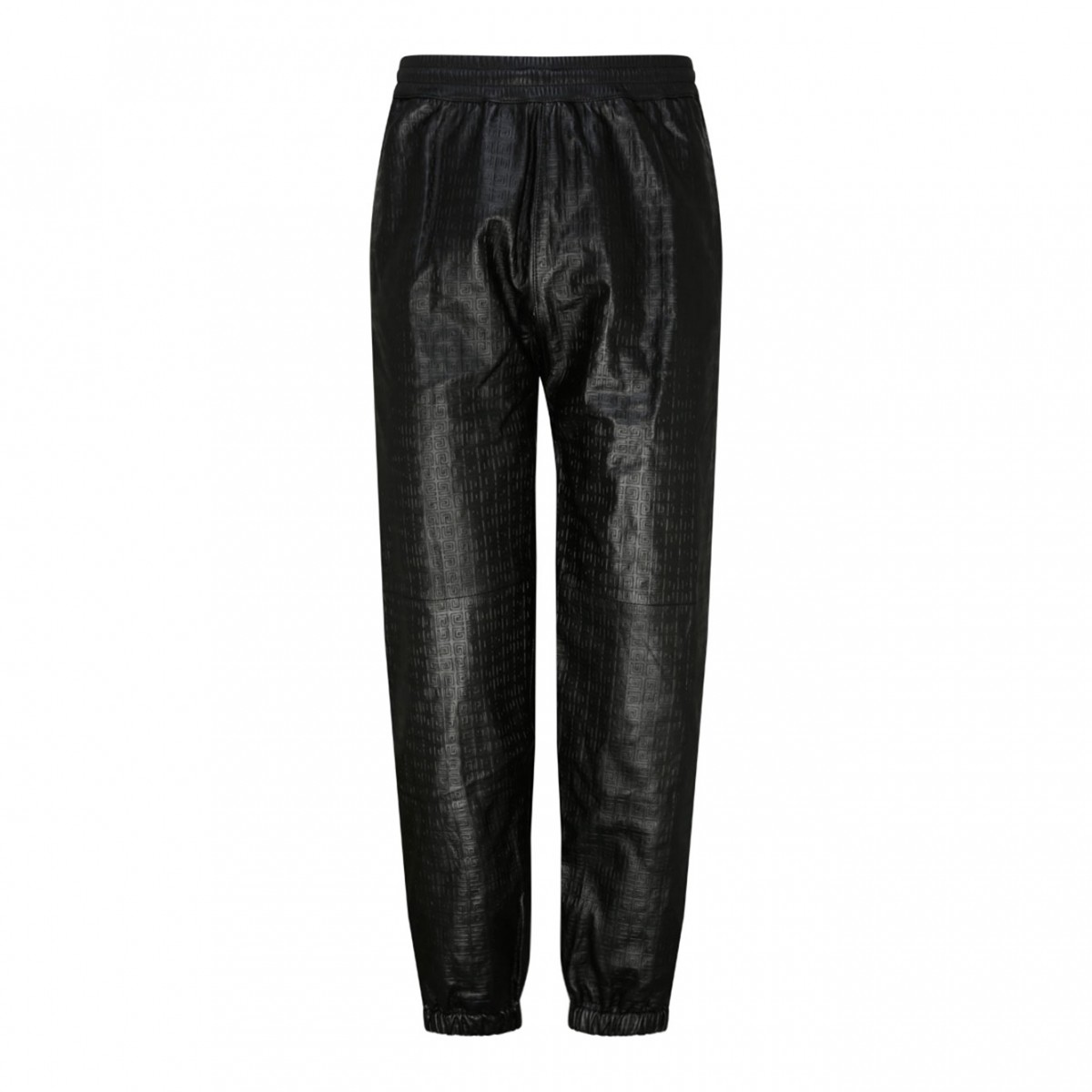 Black Nappa Leather Jogging Pants