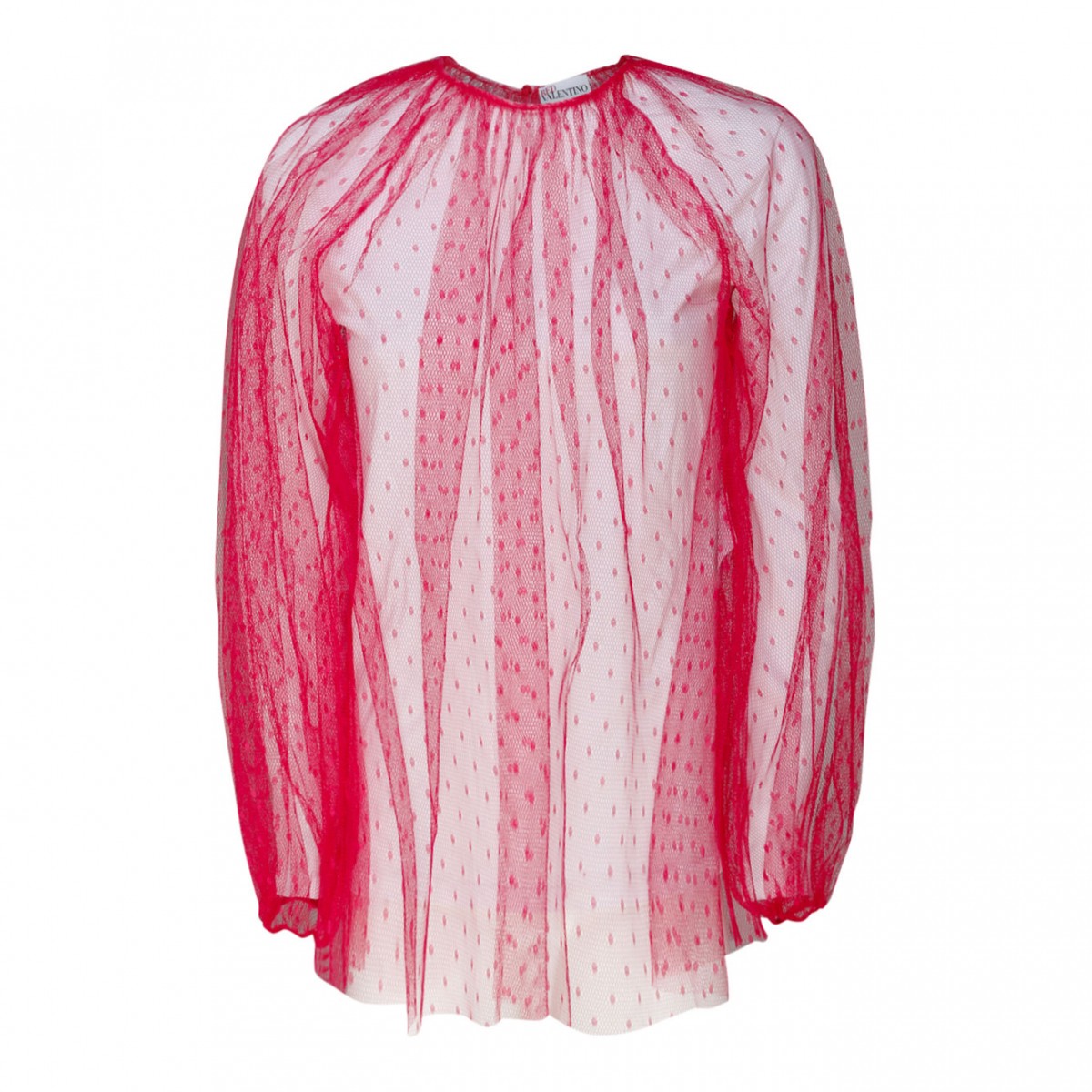 Fuchsia Point D'Esprit Tulle Top