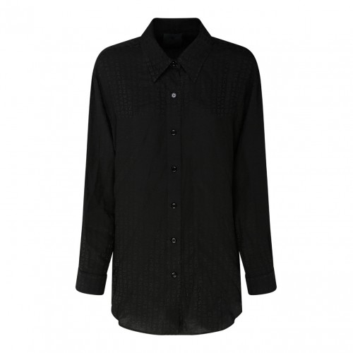 Black Silk Jacquard Shirt