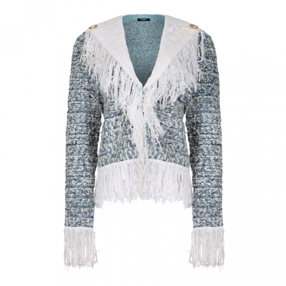 Fringed Denim Tweed Jacket