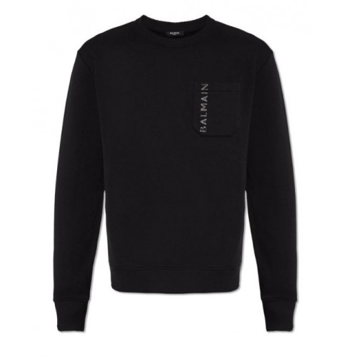 Black Embossed Logo Sweatshirt