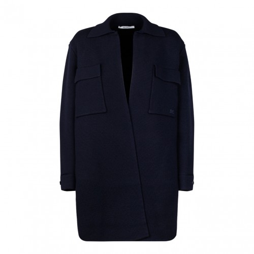 Wool Tricot Blue Jacket