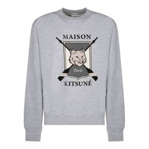 Ash Grey Logo Print Sweatshirt