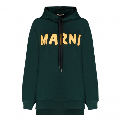 Green and Yellow Cotton Hoodie