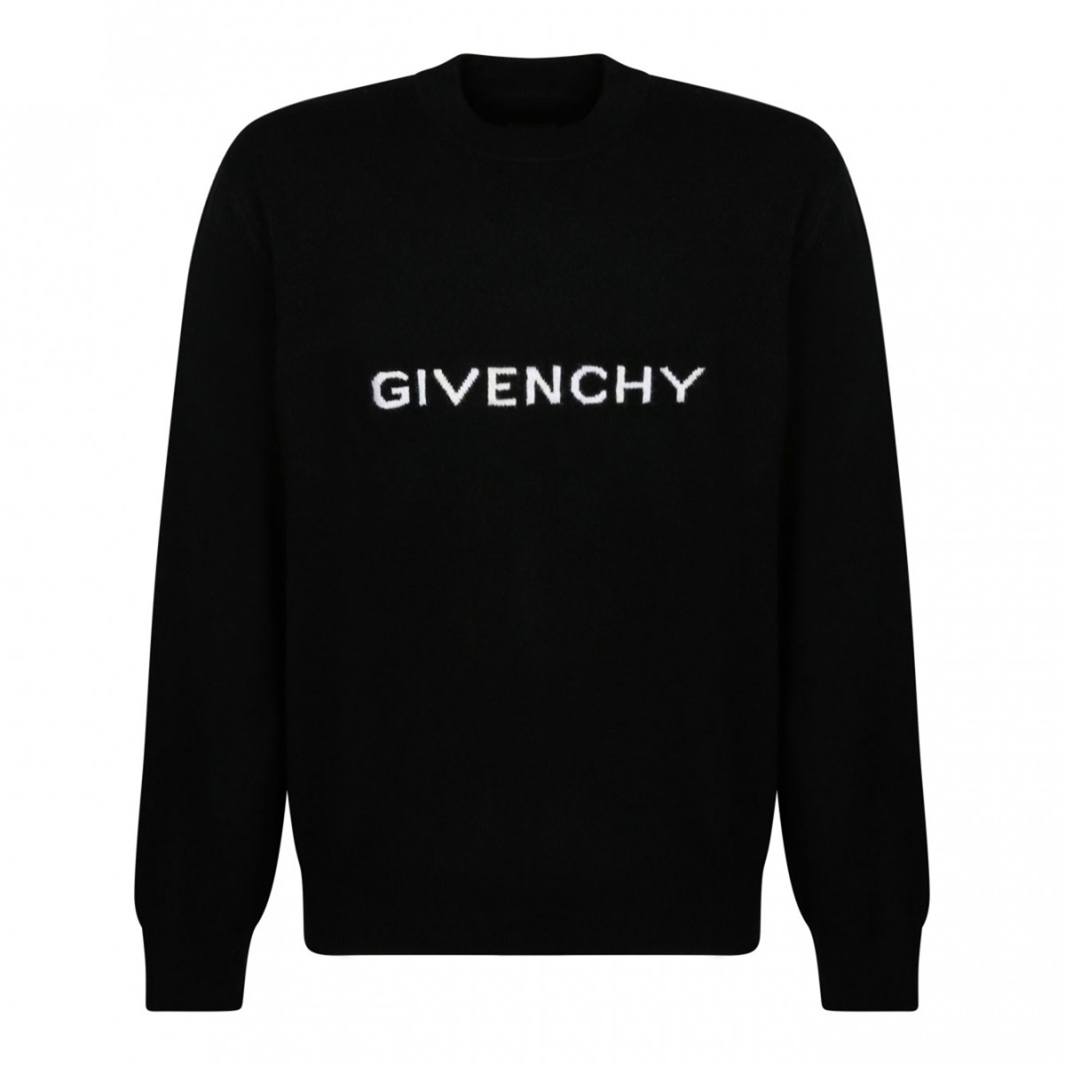 Givenchy Inlay Logo Black Wool Pullover