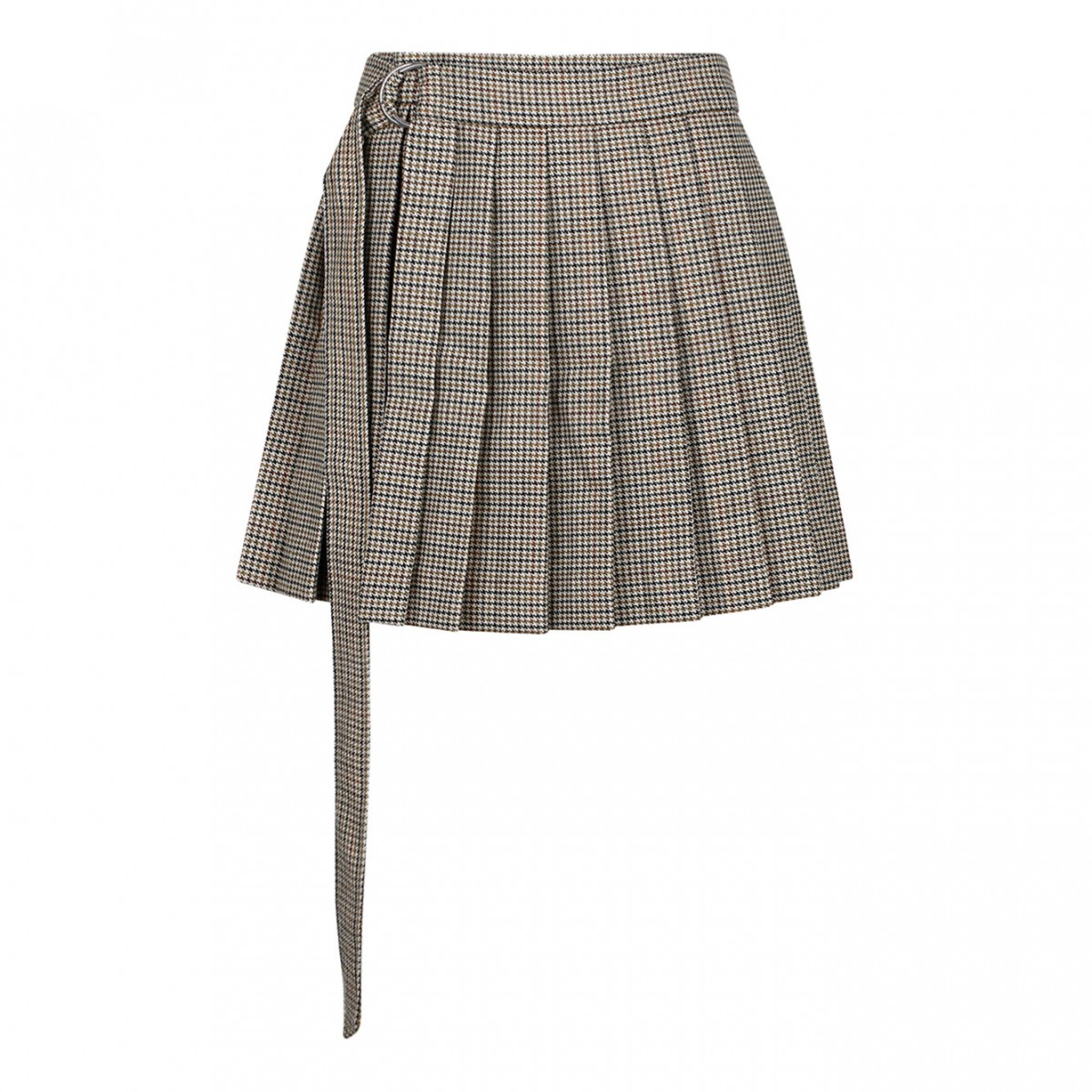 Beige Pleated Miniskirt