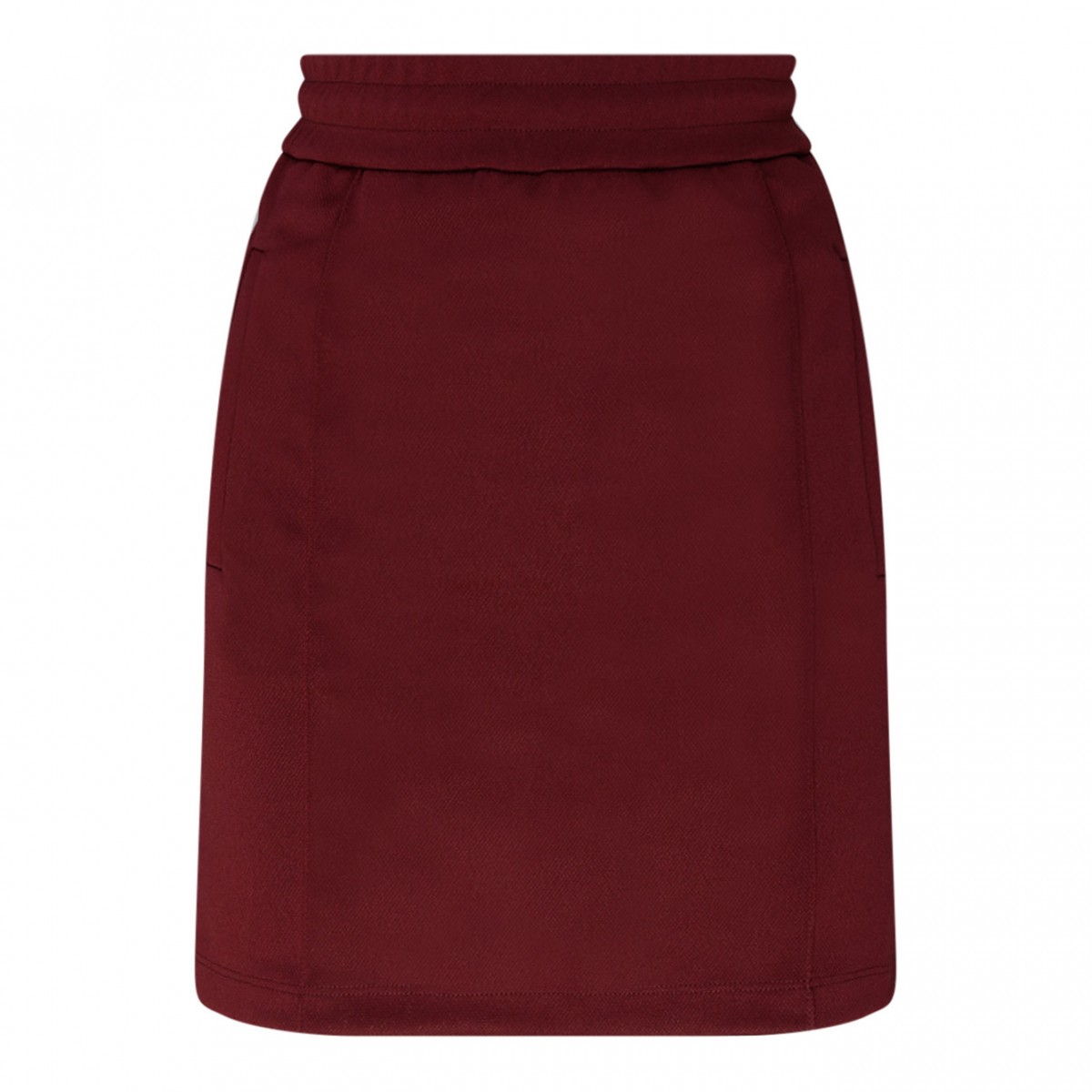 Wine Red and White Cotton Rock Star Side Stripe Skirt