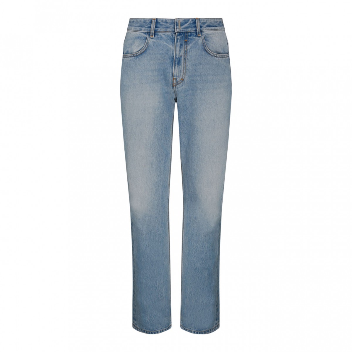 Blue Cotton Five Pockets Jeans