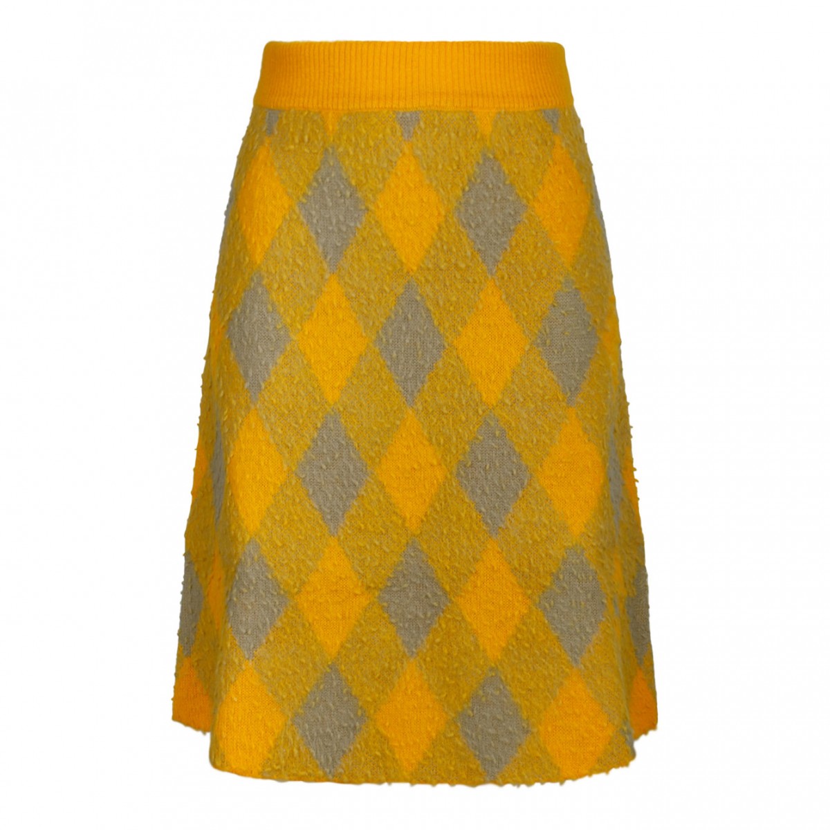 Check Plaid Wool Skirt