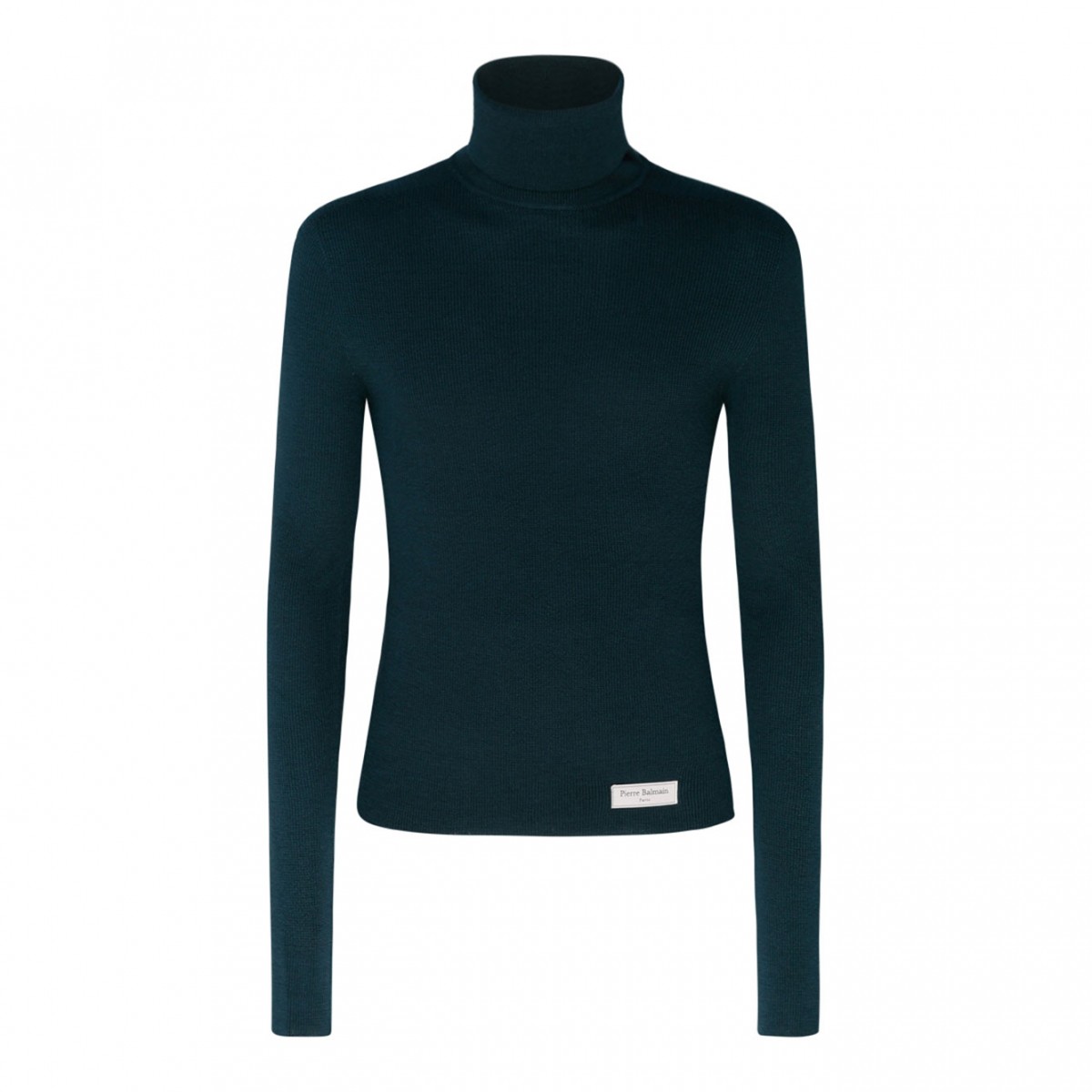 Dark Green Merino Wool Logo Patch Jumper