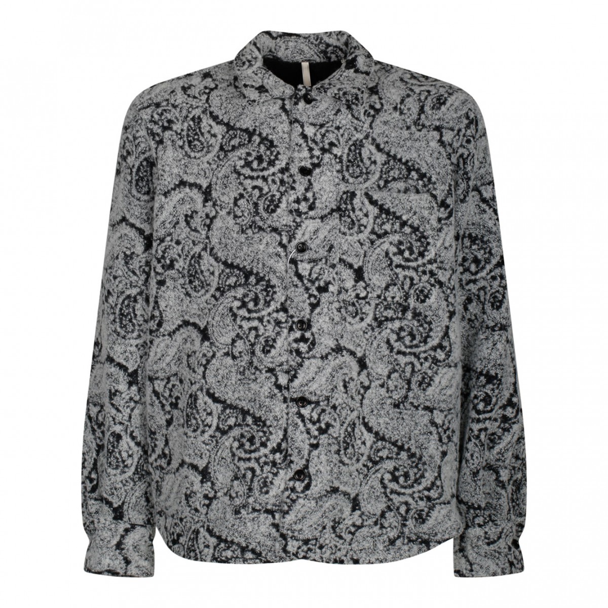 Black Paisley Print Jacquard Shirt