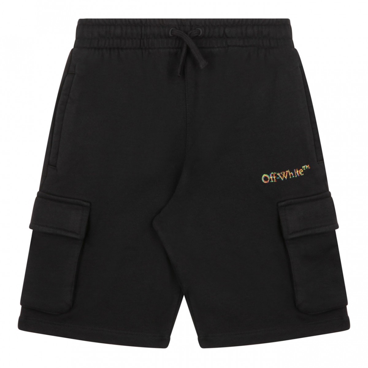 Black and Multicolour Track Shorts