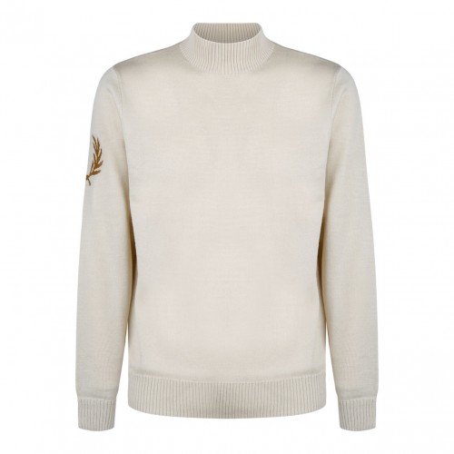 Fred Perry Cream Wool Mock...