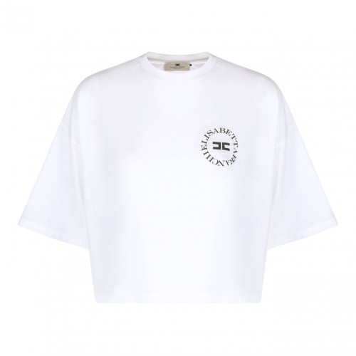 White Logo Print T-Shirt