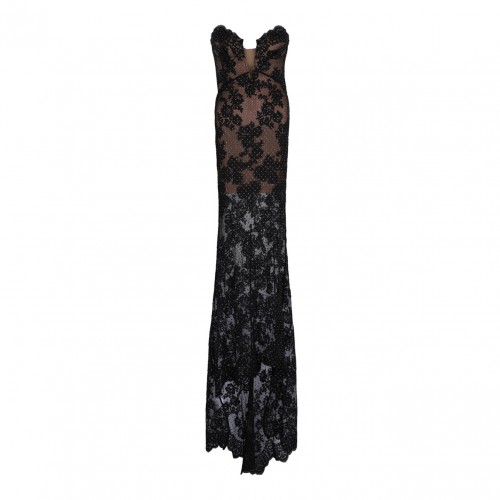 Black Rhinestone Lace Maxi...