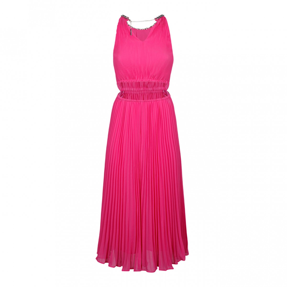 Michael Kors Fuchsia Pliss Midi Dress