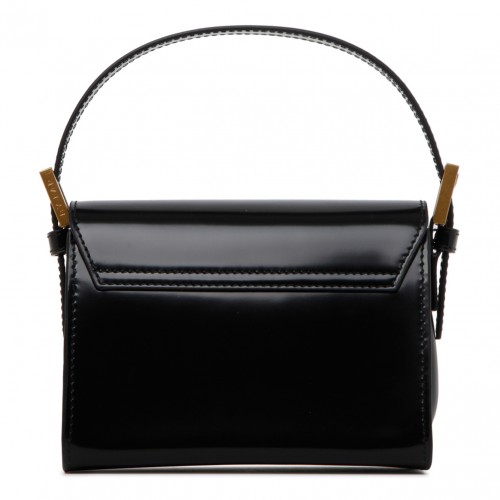 by Far - Black Patent Leather Fran Logo Plaque Tote Bag