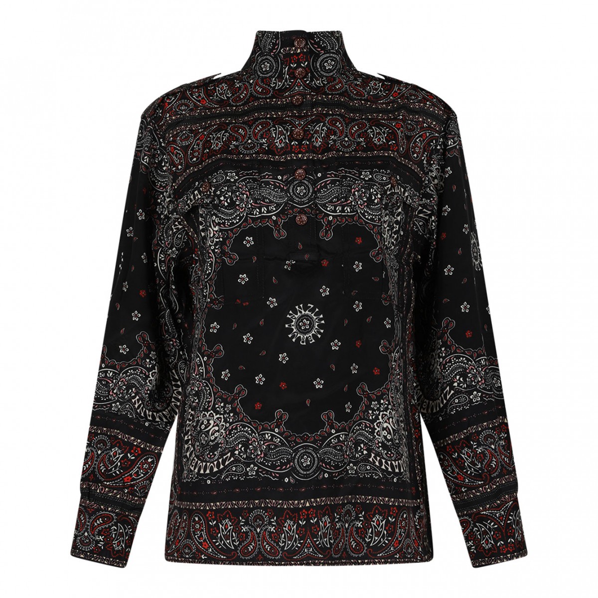 Utility Paisley Print Blouse