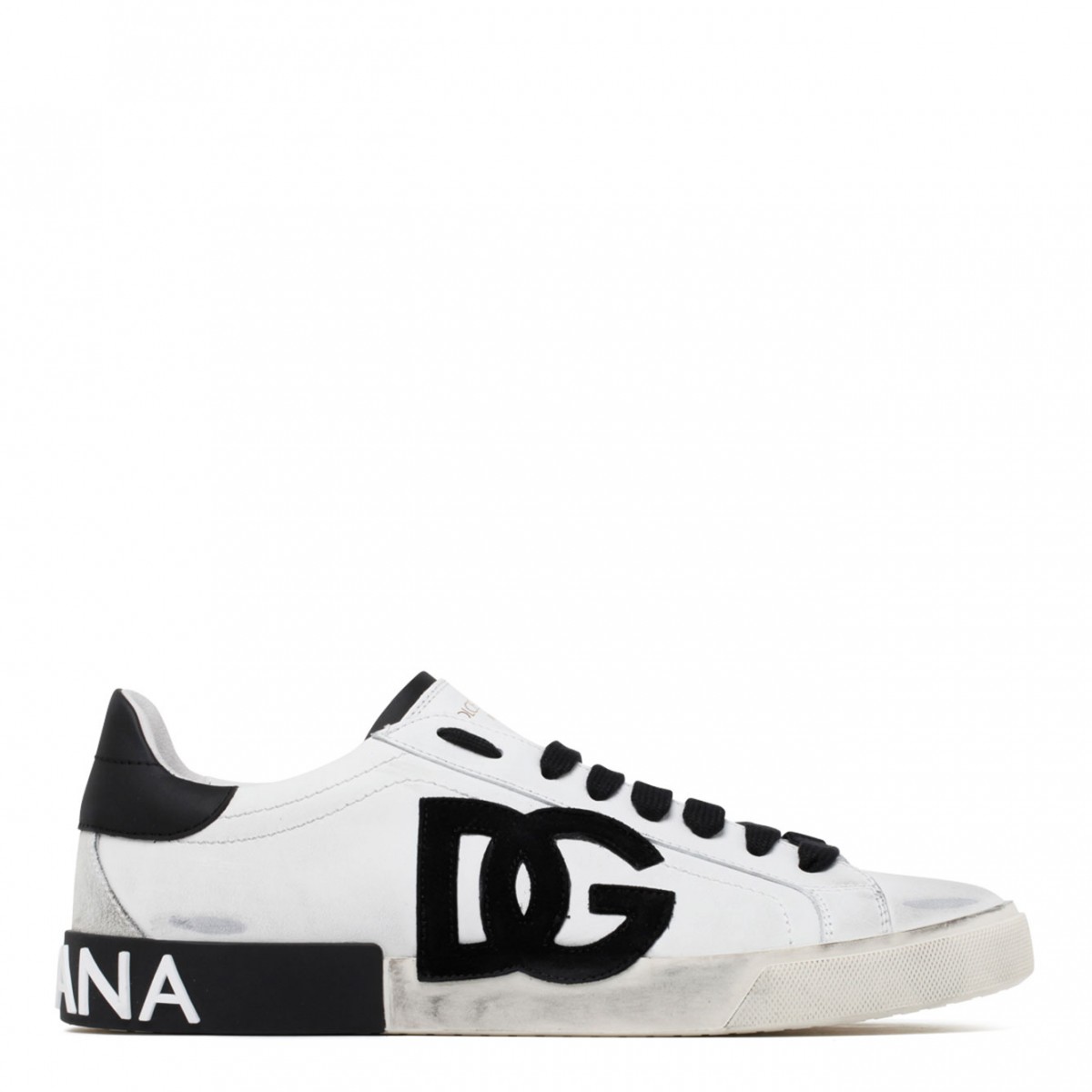 White and Black Portofino Sneakers