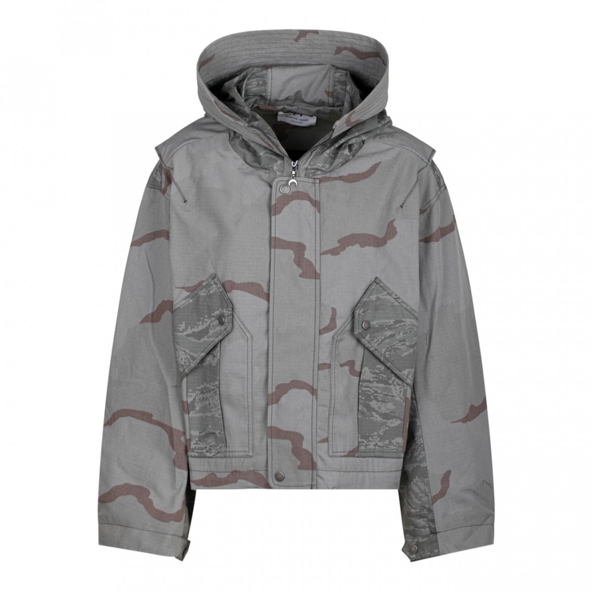 Marine Serre Grey Camo Hooded Jacket