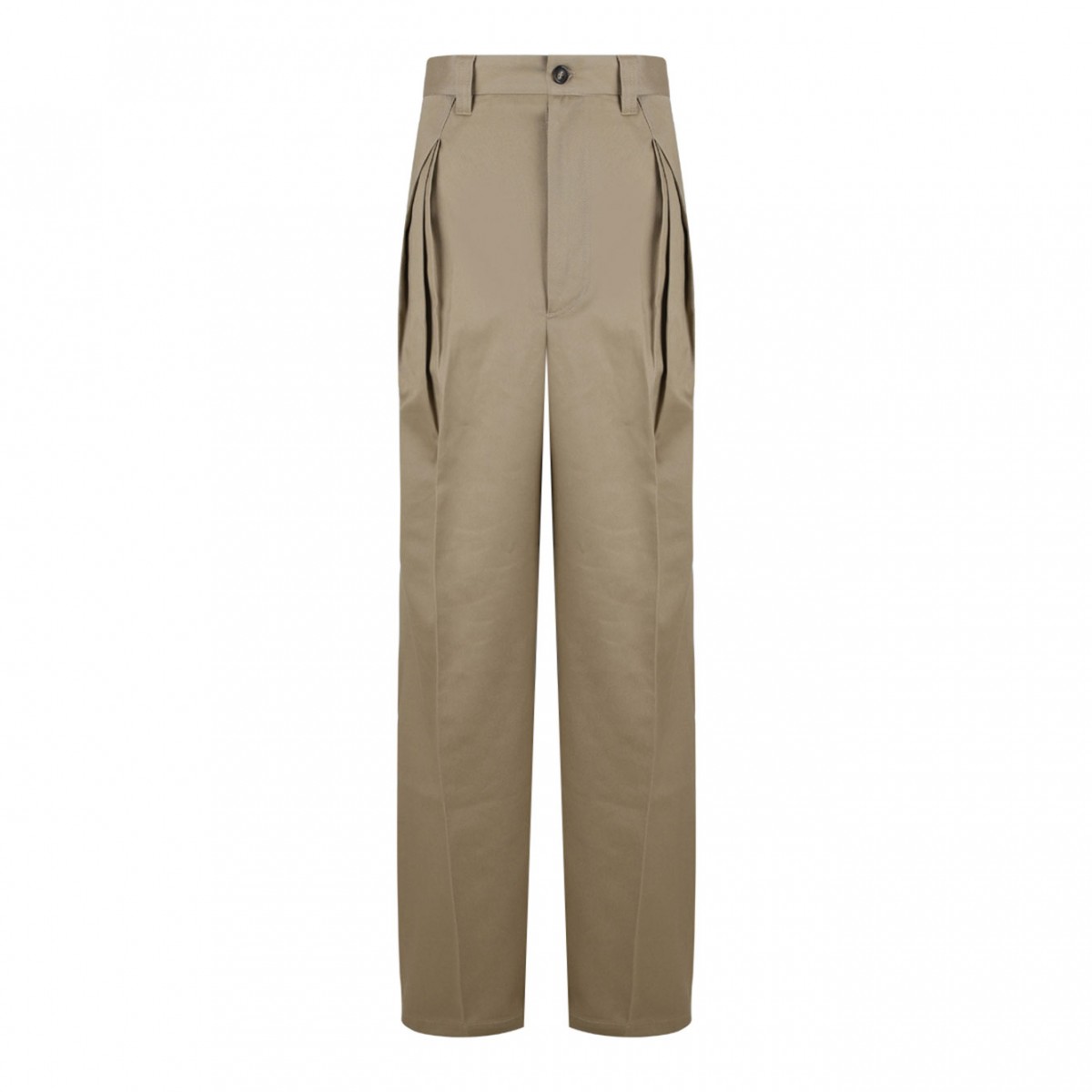 Beige Straight Trousers