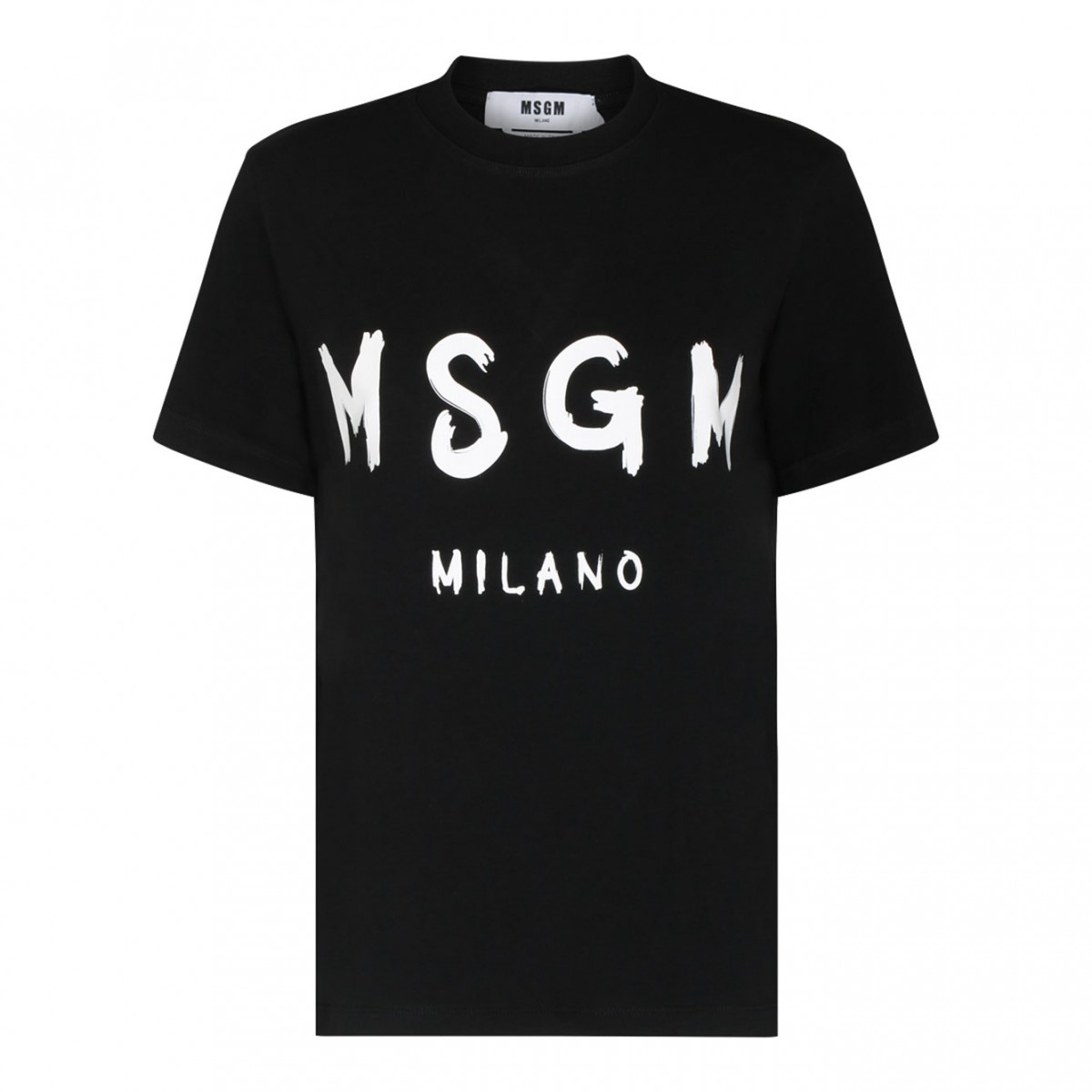 MSGM Black Logo Print T-Shirt.